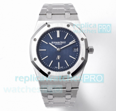 Swiss AP Royal Oak Jumbo 15202 Extra Thin Blue Dial Replica Watch 39MM